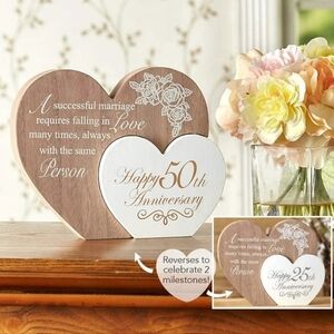 5 for $25 | NIB 3D Heart Shaped Wedding Anniversary Memento w/Reversible Number